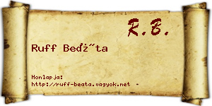 Ruff Beáta névjegykártya