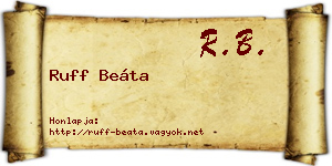 Ruff Beáta névjegykártya